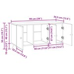 vidaXL Meuble TV Bois ancien 99 x 34 5 x 50 cm Bois d'ingénierie