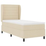 vidaXL Lit à ressorts avec matelas Crème 90 x 190 cm tissu