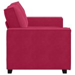 vidaXL Canapé à 2 places Rouge bordeaux 120 cm Velours