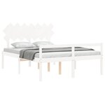 vidaXL Lit pour personne âgée sans matelas blanc bois massif