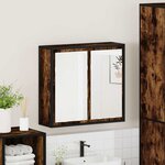 vidaXL Armoire à miroir de salle de bain chêne fumé bois d’ingénierie