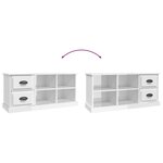 vidaXL Meuble TV blanc brillant 102x35 5x47 5 cm bois d'ingénierie