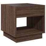 vidaXL Table de chevet avec LED infini chêne marron 50x50x50 cm