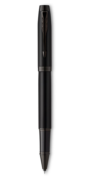 PARKER IM Monochrome Stylo Roller  Noir Mat  Recharge noire pointe fine  Coffret cadeau