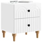 vidaXL Cabinet de chevet 2 Pièces Blanc brillant 43 x 34 5 x 48 cm
