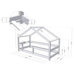 Lit cabane enfant LUCKY 90 x 200 bleu clair