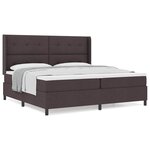 vidaXL Lit à ressorts avec matelas Marron foncé 200 x 200 cm tissu