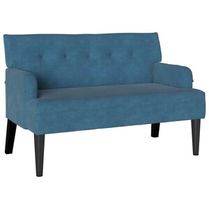 vidaXL Banc Chesterfield Bleu 112 x 65.5 x 75 cm Velours