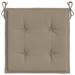 vidaXL Coussins de chaise jardin lot de 4 taupe 50x50x3cm tissu oxford