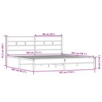 vidaXL Cadre de lit en métal sans matelas chêne sonoma 180x200 cm