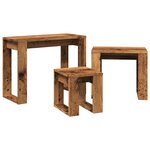 vidaXL Tables gigognes 3 Pièces vieux bois bois d'ingénierie