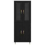 vidaXL Haut Armoire 2 Pièces Chêne noir Bois d'ingénierie