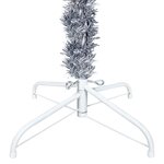 Vidaxl arbre de noël mince avec led et boules argenté 120 cm