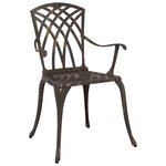vidaXL Ensemble de tables de jardin 3 Pièces Bronze Aluminium coulé