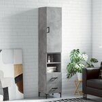 vidaXL Buffet haut Gris béton 34 5x34x180 cm Bois d'ingénierie