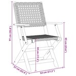 vidaXL Chaises de jardin pliantes lot de 8 noir poly rotin bois massif