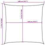 vidaXL Voile d'ombrage 160 g/m² Orange 2x2 m PEHD