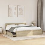 vidaXL Cadre de lit tête de lit sans matelas chêne sonoma 200x200 cm
