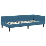 vidaXL Cadre de lit d'angle avec matelas Autre 2 Pièces Bleu Velours