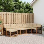 vidaXL Ensemble de canapés d'extérieur 7 Pièces Naturel et Beige