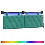 vidaXL Tête de lit suspendue Turquoise Velours