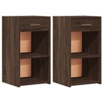 vidaXL Tables de chevet 2Pièces chêne marron 35x34x65cm bois d'ingénierie