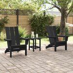 Ensemble de jardin 3 pièces vidaXL Noir HDPE