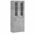 vidaXL Buffet haut Gris béton 69 5x34x180 cm Bois d'ingénierie
