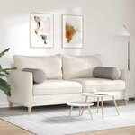 vidaXL Coussins d'accent 2 Pièces Taupe Ø 25 x 70 cm tissu