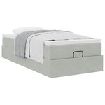 vidaXL Cadre de lit ottoman avec matelas gris clair 80x200 cm velours