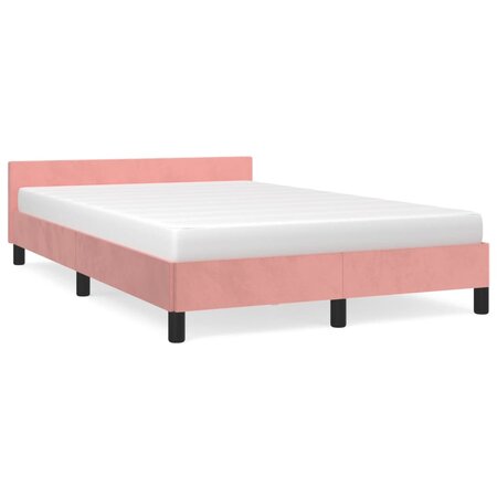 vidaXL Cadre de lit avec tête de lit Rose 120x200 cm Velours