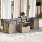 vidaXL Salon de jardin avec coussins 8 Pièces beige résine tressée