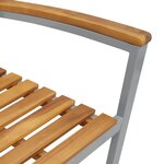 vidaXL Set de 8 chaises de jardin empilables en acacia massif et métal