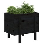 vidaXL Jardinière noir 62x50x57 cm bois massif de pin