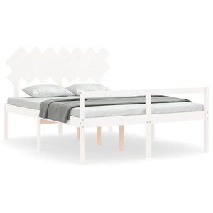 vidaXL Lit pour personne âgée sans matelas blanc 140x190cm bois massif