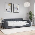 vidaXL Lit de repos sans matelas gris foncé 100x200 cm velours