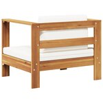 vidaXL Chaise de jardin avec coussin Crème Bois d'acacia solide