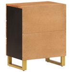 vidaXL Table de chevet marron et noir 50x33x60 cm bois manguier solide