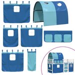 vidaXL Lit mezzanine enfants avec tunnel sans matelas bleu 80x200 cm