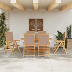 vidaXL Ensemble de salle à manger pour jardin Pliant 7 Pièces Taupe