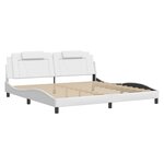 vidaXL Cadre de lit Viana sans matelas blanc 200x200 cm similicuir