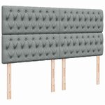 vidaXL Sommier à lattes de lit avec matelas Gris clair 200x200cm Tissu