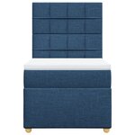 vidaXL Sommier à lattes de lit avec matelas Bleu 90x200 cm Tissu