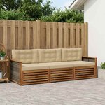 vidaXL Ensemble de canapés d'extérieur 3 Pièces Naturel et Beige