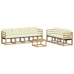 vidaXL Ensemble de canapés d'extérieur 8 Pièces Blanc et crème