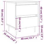 vidaXL Tables de chevet 2 Pièces sonoma gris 40x35x50 cm bois ingénierie
