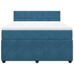 vidaXL Sommier à lattes de lit et matelas bleu 140x190 cm velours