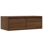 vidaXL Meuble TV avec lumières LED chêne marron 75x35 5x25 cm