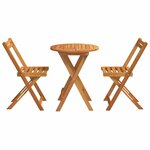 vidaXL Ensemble bistro de jardin 3 Pièces Marron Bois d'acacia massif