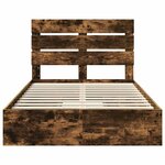 vidaXL Lit de Rangement Chêne fumé 135 x 190 cm Bois d'ingénierie